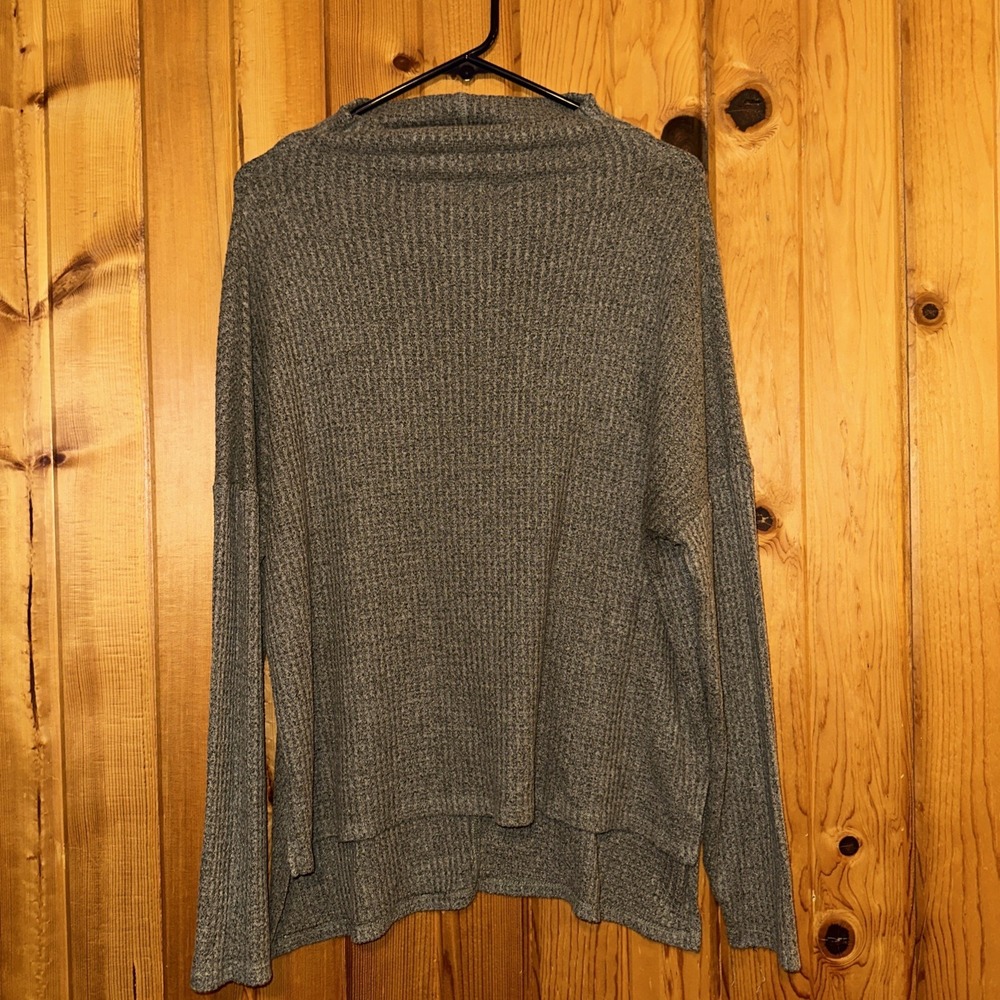 BKE Women's Green Waffle Knit Mock Neck Sweater Size Small